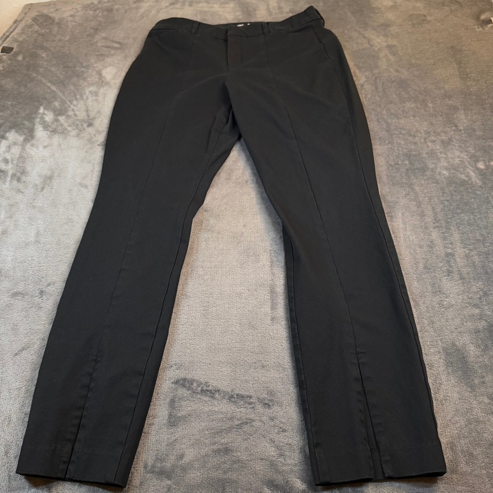 Old Navy High Rise Pixie Pants Womens Size 12 Black Split Hem Stretch Skinny‎